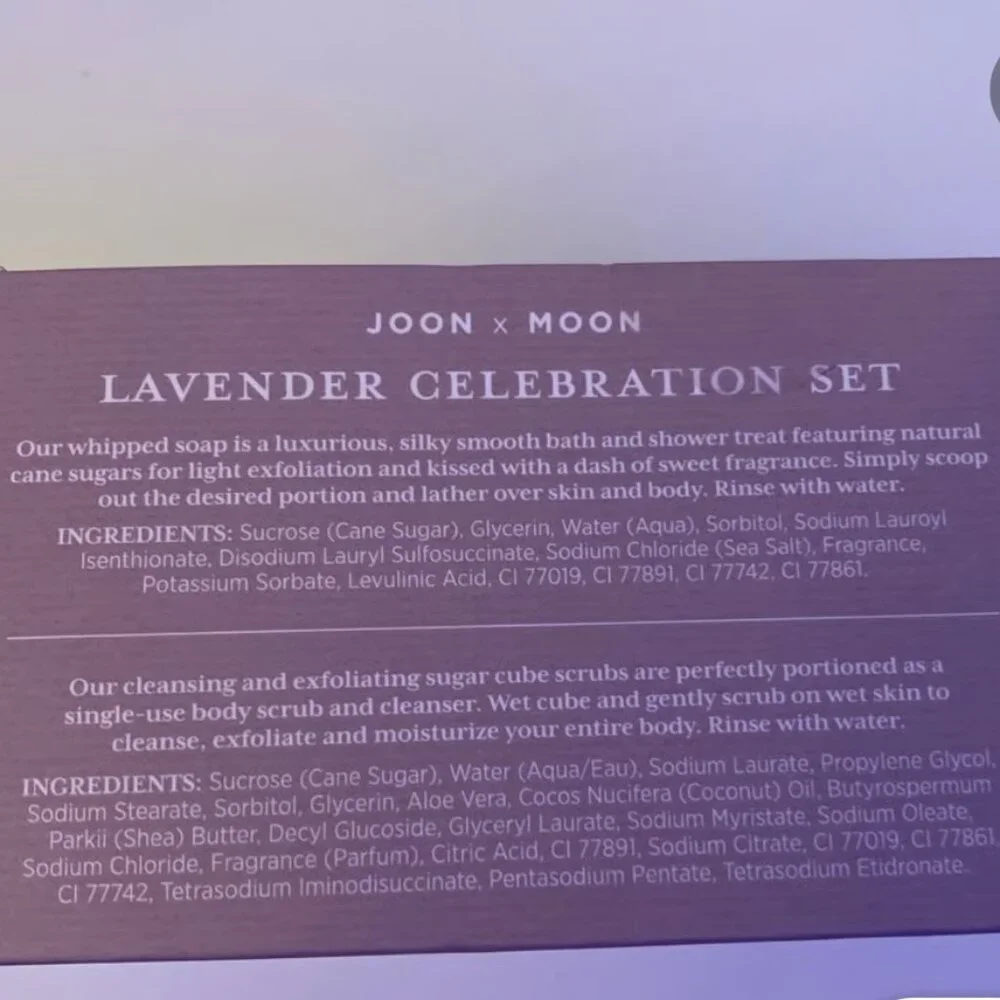 JOON X MOON WHIPPED SOAP & SUGAR CUBE GIFT SET-LAVENDER 2PC/ NEW IN BOX
